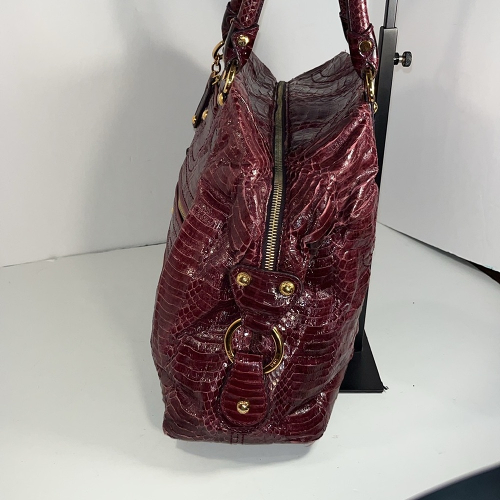 Auth. Tod’s Exotic Python Skin Leather Handbag ~ … - image 4